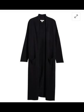Cashmere/Wool Front Knit Duster Coat